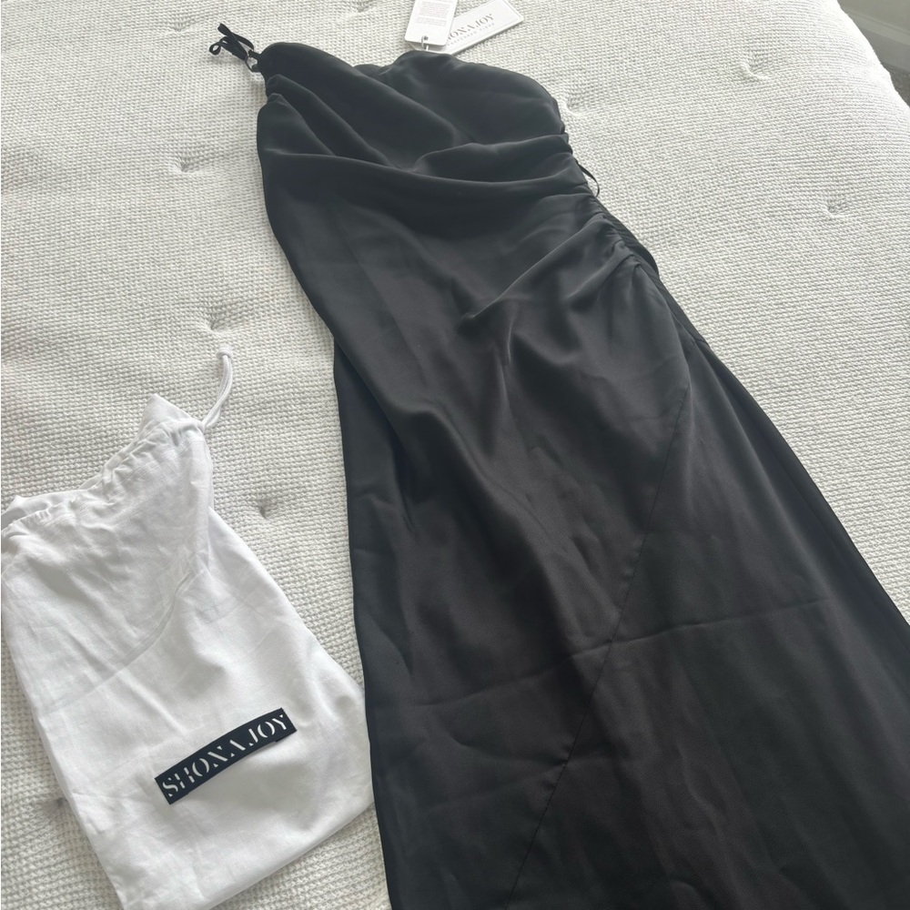 Shona Joy black floor length gown